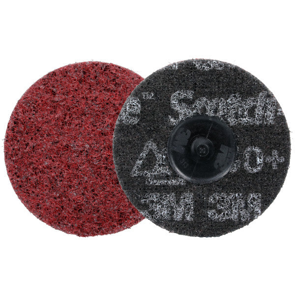 Scotch-Brite™ Roloc™ Precision Heavy Duty Surface Conditioning-schijf, HD-DR, Medium 150+, TR, 76 mm, 25/Carton, 100 ea/Case