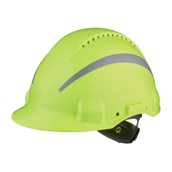 3M™ Veiligheidshelm, Uvicator, ratelverstelling, ventilatie, reflecterend, kunststof zweetband, hi-viz, G3000NUV-R-GB