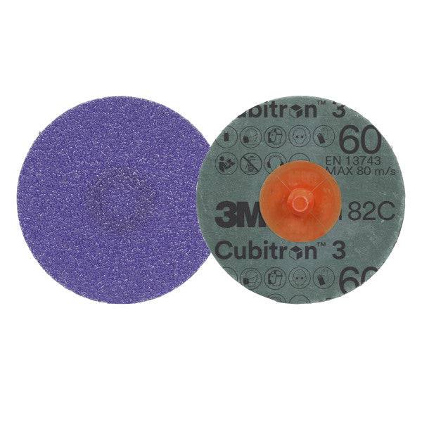 3M™ Cubitron™ 3 Roloc™ Fiberschijf 1182C, 60+, TR, Purple, 76 mm, 50/Carton, 200 ea/Case