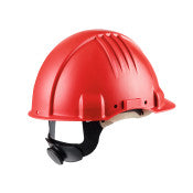3M™ Veiligheidshelm voor hoge temperaturen - ratelverstelling - zonder ventilatie - 1000 V diëlektrisch - leren zweetband - rood - G3501M-RD | 1 Overdoos van 20 Stuk
