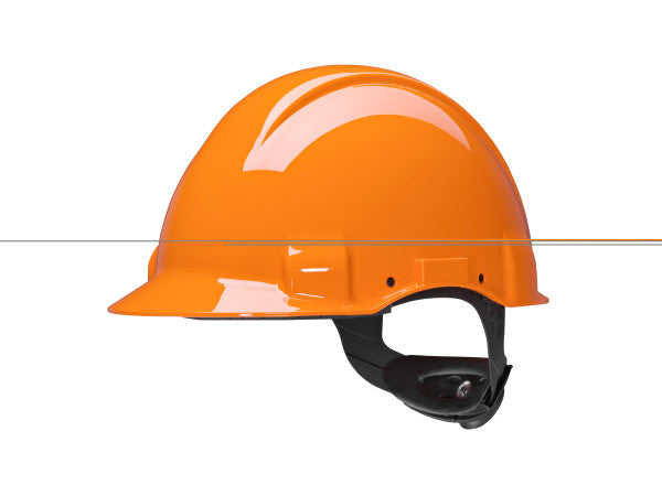 3M™ Veiligheidshelm, Uvicator, ratelverstelling, zonder ventilatie, 440 V diëlektrisch, kunststof zweetband, oranje, G3001NUV-OR