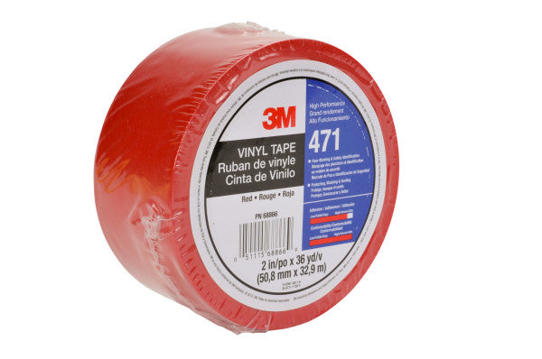 3M™ Vinyl Tape 471, Rood, 6.35 mm x 33 m, 0.14 mm