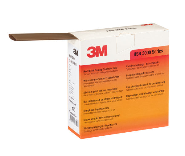 3M™ HSR 3000 Dunwandige Warmtekrimpkousbuis op Minirol, Bruin, 18/6 mm, 5 m, Dispenserdoos