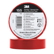 3M™ Temflex™ Vinyl isolatietape 155 - Rood - 19 mm x 20 m | 1 Overdoos van 100 Rol