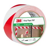 3M™ Waarschuwingsmarkeringtape 767 - Rood/Wit - 50 mm x 33 m - Individueel en handig verpakt | Voordeelpallet a 648 stuks