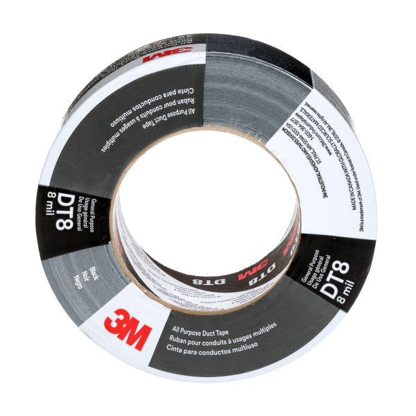 3M™ Universele Ducttape DT8, Zwart, 48 mm x 23 m, 0.2 mm, individueel verpakt