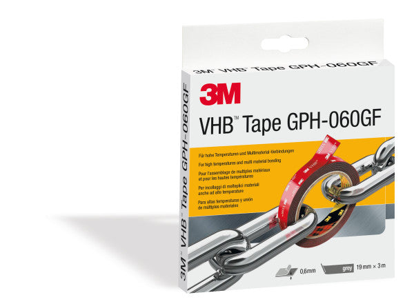 3M™ VHB™ Tape GPH-060GF, Grijs, 19 mm x 3 m, 0.6 mm, Korte rol