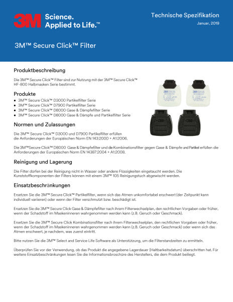 3M™ Secure Click™ FF-800-serie Comfort harnas hoofdharnasbevestiging, FF-400-06