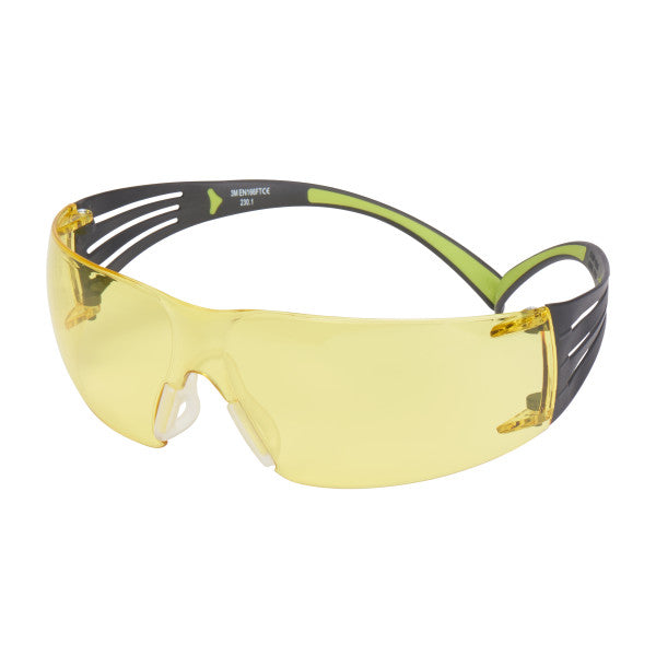 3M™ SecureFit™ 400 Veiligheidsbril, zwart/groen montuur, antikras/anticondens, amberkleurige lenzen, SF403AS/AF-EU