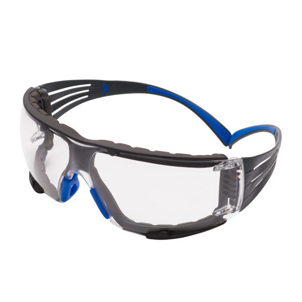 3M™ SecureFit™ 400 Veiligheidsbril, blauw/grijs montuur, foam, Scotchgard™ condenswerende en krasbestendige coating (K&N), heldere lenzen, SF401SGAF-BLU-F-EU