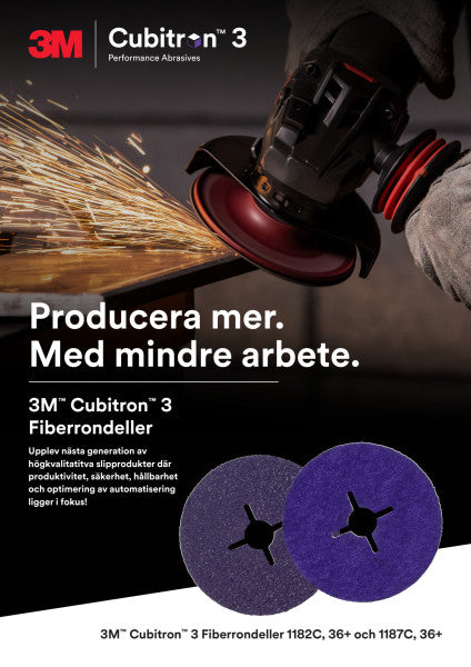 3M™ Cubitron™ 3 Fiberschijf 1182C, XO-RD Disc and Fibre Disc Ribbed BUP