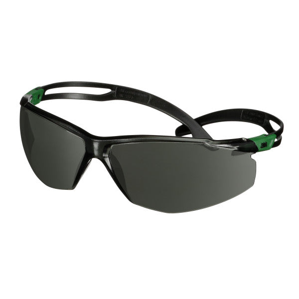 3M™ SecureFit™ 500 Veiligheidsbril, groen/zwart montuur, antikras+ (K), IR 3.0 grijze lenzen, SF530ASP-GRN-EU, 20/doos