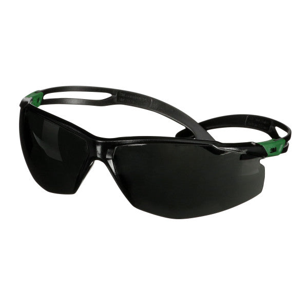 3M™ SecureFit™ 500 Veiligheidsbril, groen/zwart montuur, antikras+ (K), IR 5.0 grijze lenzen, SF550ASP-GRN-EU, 20/doos
