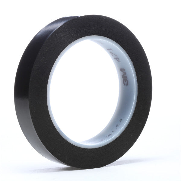 3M™ Vinyl Tape 471, Zwart, 19 mm x 33 m, 0.14 mm