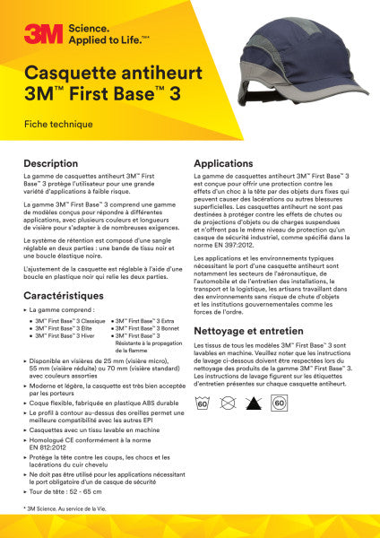 3M™ First Base™ 3 Stootpet 2021701, riem, accessoire, zwart