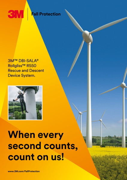 3M™ DBI-SALA® Rollgliss™ R550 Reddings- en afdalingsset met reddingswiel en vochtbestendige kist, 140 m, beperkt, 3303140