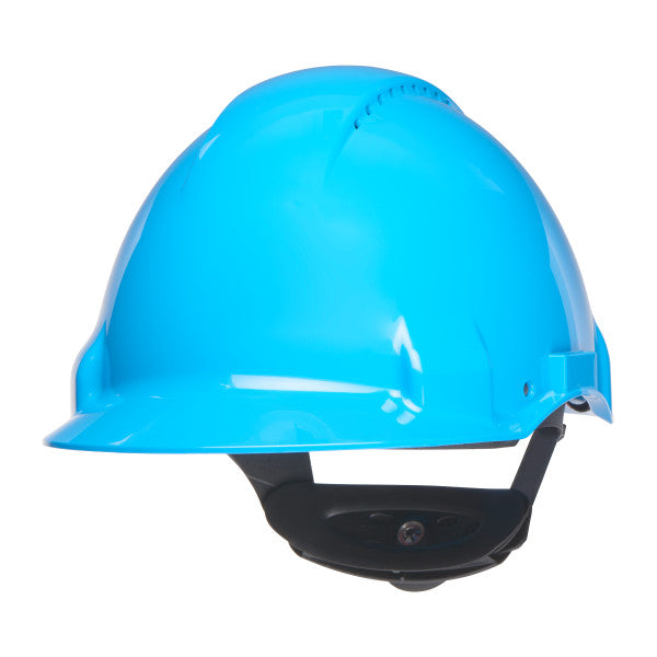 3M™ Veiligheidshelm, Uvicator, ratelverstelling, ventilatie, kunststof zweetband, blauw, G3000NUV-BB