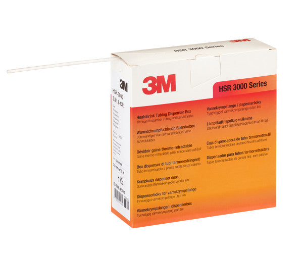 3M™ HSR 3000 Dunwandige Warmtekrimpkousbuis op Minirol, Transparant, 1,5/0,5 mm, 12 m, Dispenserdoos