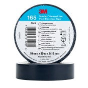 3M™ Temflex™ Vinyl isolatietape 165 - Zwart - 19 mm x 20 m | 1 Overdoos van 100 Rol