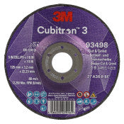 3M™ Cubitron™ 3 Cut & Grind-schijf - 93498 - 36+ - T27 - 125 mm x 3,2 mm x 22,23 mm - EN - 10/verpakking - 20 stuks/doos | Voordeelpallet a 4000 stuks