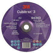3M™ Cubitron™ 3 Cut & Grind-schijf - 94343 - 36+ - T27 - 230 mm x 4,2 mm x 22,23 mm - EN - 10/verpakking - 20 stuks/doos | Voordeelpallet a 1200 stuks