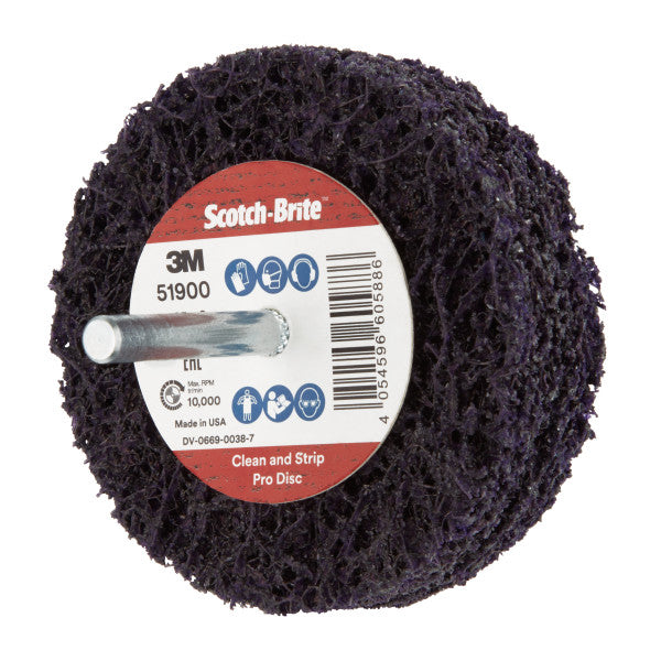 Scotch-Brite™ Clean and Strip Schijf XT-ZS Pro op stift, 75 mm x 13 mm x 6 mm, S XCRS