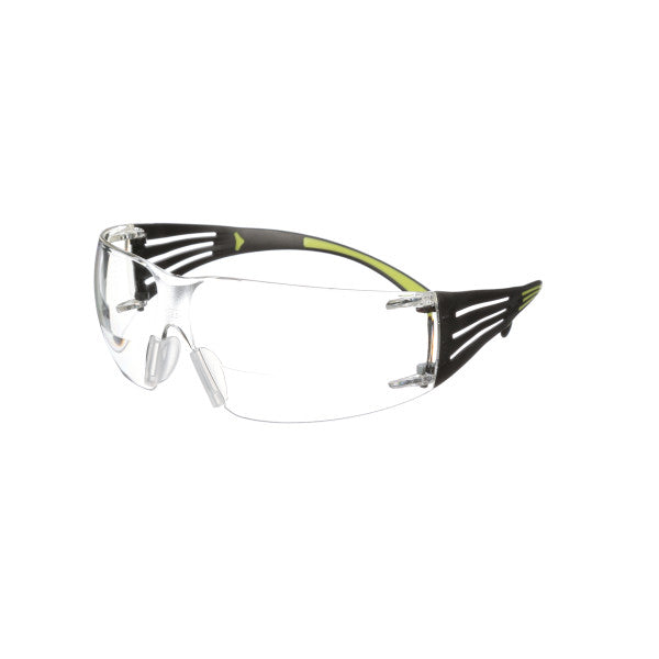 3M™ SecureFit™ 400 Veiligheidsleesbril, zwart/groen montuur, antikras/anticondens, heldere +2.5 lenzen, SF425AS/AF-EU, 20/doos