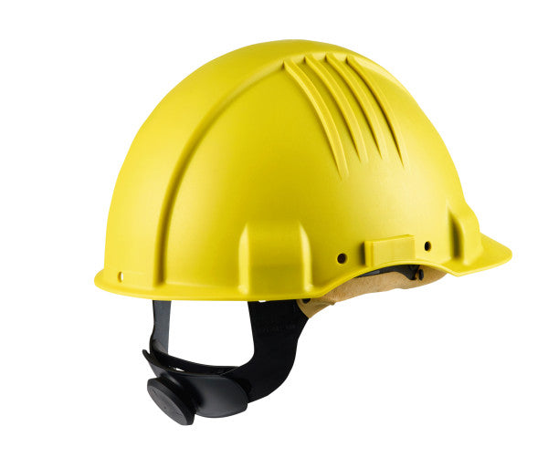 3M™ Veiligheidshelm voor hoge temperaturen, ratel, zonder ventilatie, 1000 V diëlektrisch, leren zweetband, geel, G3501M-GU