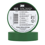 3M™ Temflex™ Vinyl isolatietape 155 - Groen - 19 mm x 20 m | 1 Overdoos van 100 Rol
