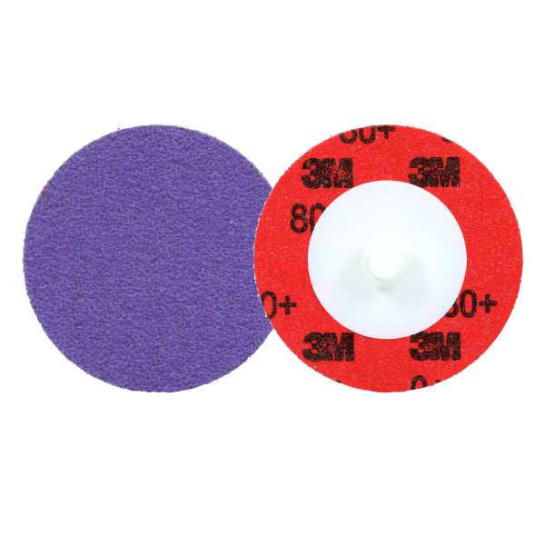 3M™ Cubitron™ 3 Roloc™ Duurzame slijpschijf 1184F, 80+ YF-weight, TR, Purple, 51 mm, 50/Carton, 200 ea/Case