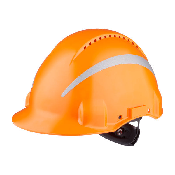 3M™ Veiligheidshelm, Uvicator, ratelverstelling, ventilatie, reflecterend, kunststof zweetband, oranje, G3000NUV-R-OR