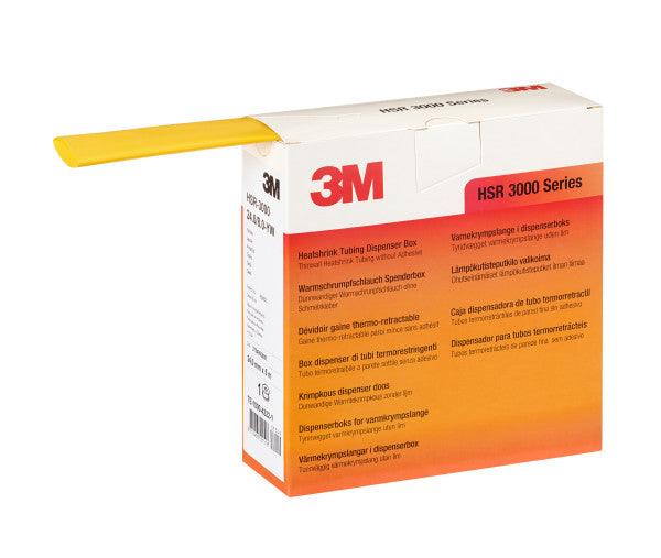 3M™ HSR 3000 Dunwandige Warmtekrimpkousbuis op Minirol, Geel, 18/6 mm, 5 m, Dispenserdoos
