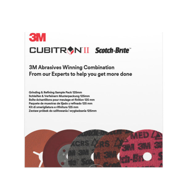 3M™ Slijp- en Verfijningsset, inclusief 125 mm 787C en PN-DH schijf, met 1 hoogwaardige geribbelde steunschijf, Sample