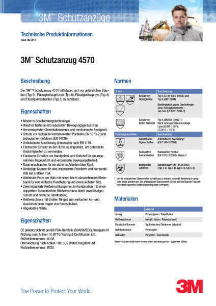 3M™ Beschermende overall 4570, 4XL