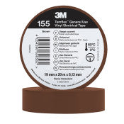 3M™ Temflex™ Vinyl isolatietape 155 - Bruin - 19 mm x 20 m | 1 Overdoos van 100 Rol