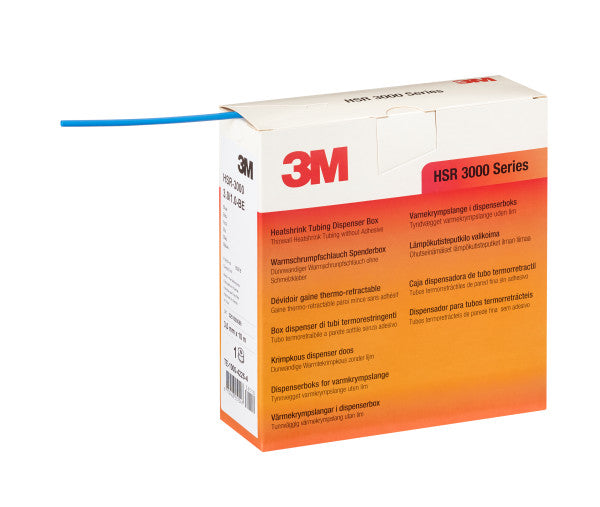 3M™ HSR 3000 Dunwandige Warmtekrimpkousbuis op Minirol, Blauw, 3/1 mm, 10 m, Dispenserdoos