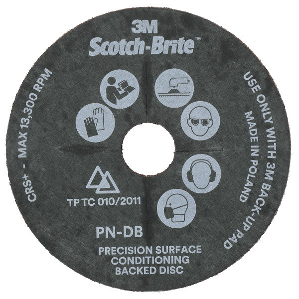Scotch-Brite™ Precision Surface Conditioning-schijf met duurzame rug, PN-DB, Coarse, 115 mm x 22.23 mm, 10/Carton, 40 ea/Case