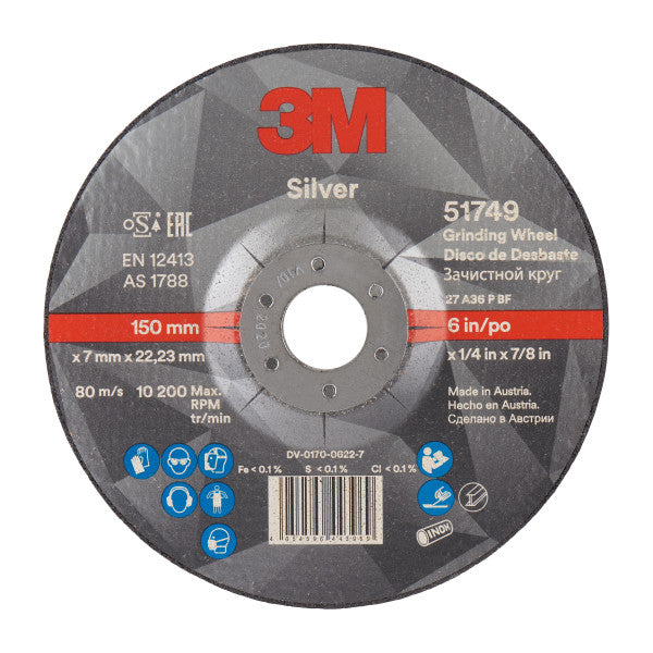 3M™ Silver Afbraamschijf, T27, 150 mm x 7 mm x 22,23 mm