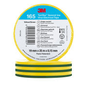 3M™ Temflex™ Vinyl isolatietape 165 - Groen/Geel - 19 mm x 25 m | Voordeelpallet a 5500 stuks