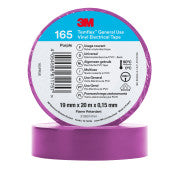 3M™ Temflex™ Vinyl isolatietape 165 - Paars - 19 mm x 20 m | 1 Overdoos van 100 Rol