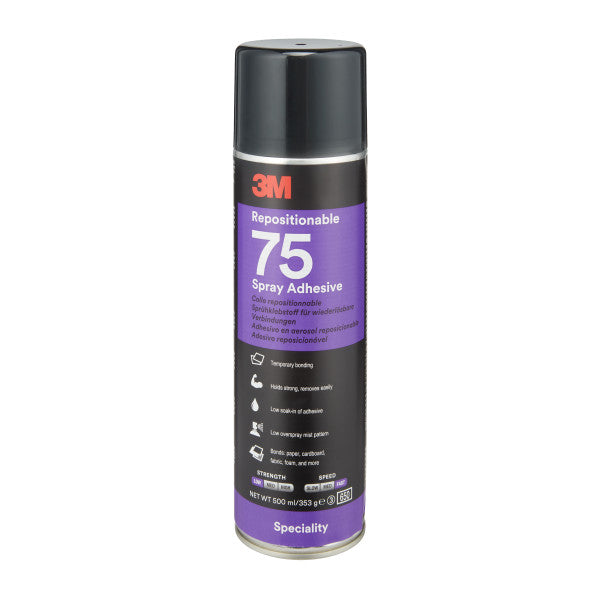 3M™ Herpositioneerbare Spuitlijm 75, Transparant, 500 ml