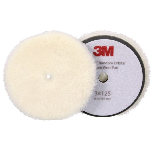 3M™ Perfect-It™ Excentrische wollen compoundpad, medium, wit, 150 mm (6 in), 34125