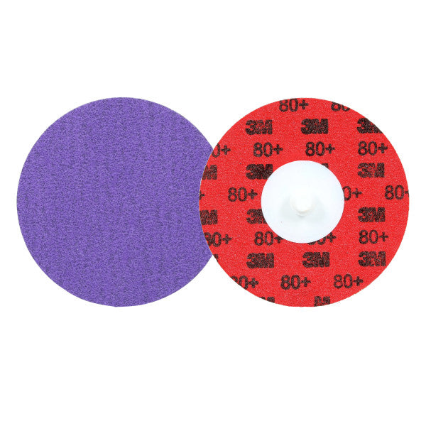 3M™ Cubitron™ 3 Roloc™ Duurzame slijpschijf 1184F, 80+ YF-weight, TR, Purple, 76 mm, 50/Carton, 200 ea/Case