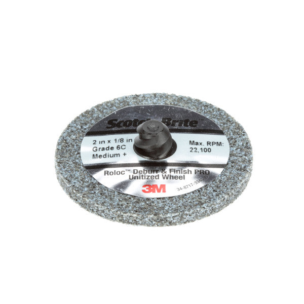 Scotch Brite™ Roloc™ Deburr and Finish PRO Unitized Wiel DP-UR, 76 mm x 6,35 mm, Zonder Gat, 2S FIN