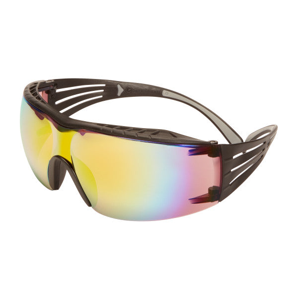 3M™ SecureFit™ 400X Veiligheidsbril, zwart/zwart montuur, krasbestendige, spiegelende oranje lenzen, SF416XAS-BLK-EU, 20/doos