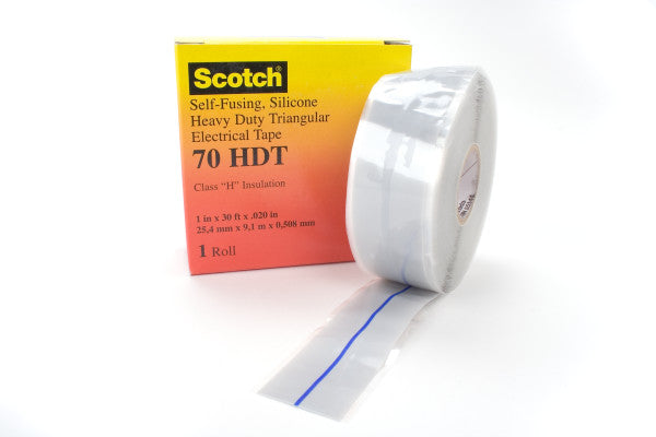 Scotch® 70 HDT Siliconenrubberband, zelffuserend, zware lading, Lichtgrijs, 25 mm x 9 m, 0,3 mm