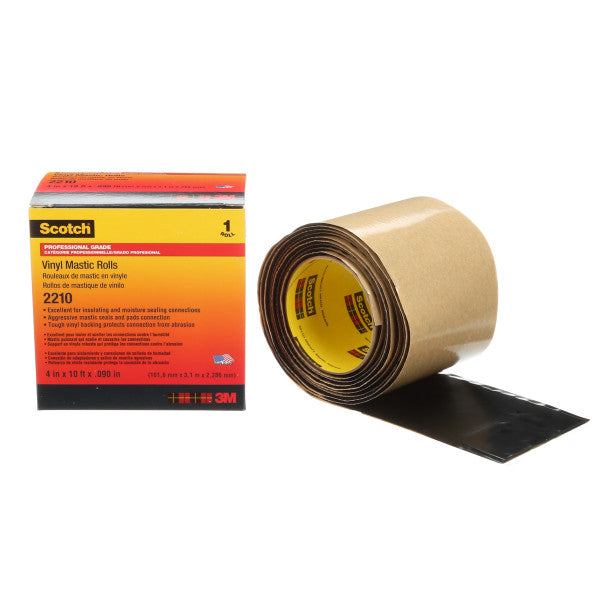 Scotch® 2210 Vinyl-Mastiekband, zelffuserend, Zwart, 102 mm x 3 m, 2,29 mm