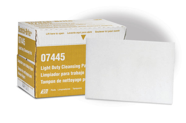 Scotch-Brite™ Light Cleansing handpad 7445, wit, 152 mm x 229 mm, S SFN