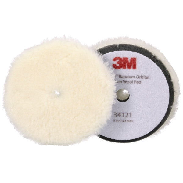3M™ Perfect-It™ Excentrische wollen compoundpad, medium, wit, 130 mm (5 in), 34121