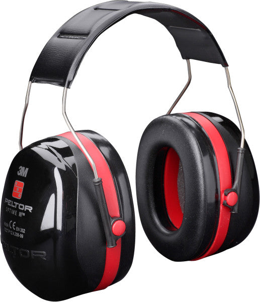 3M™ PELTOR™ Optime™ III Gehoorkappen, zwart/rood, hoofdband, H540A-411-SV